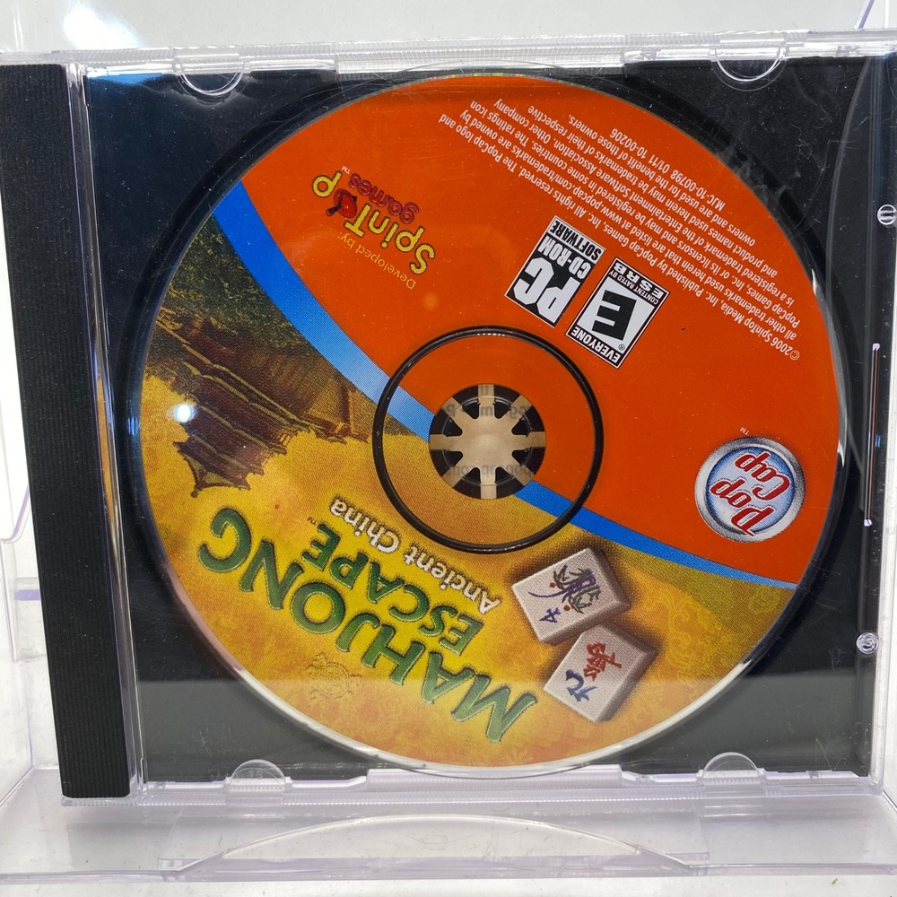 Mahjong Escape Ancient China PopCap Games SpinTop PC CD-ROM 2006 MJC10-00798